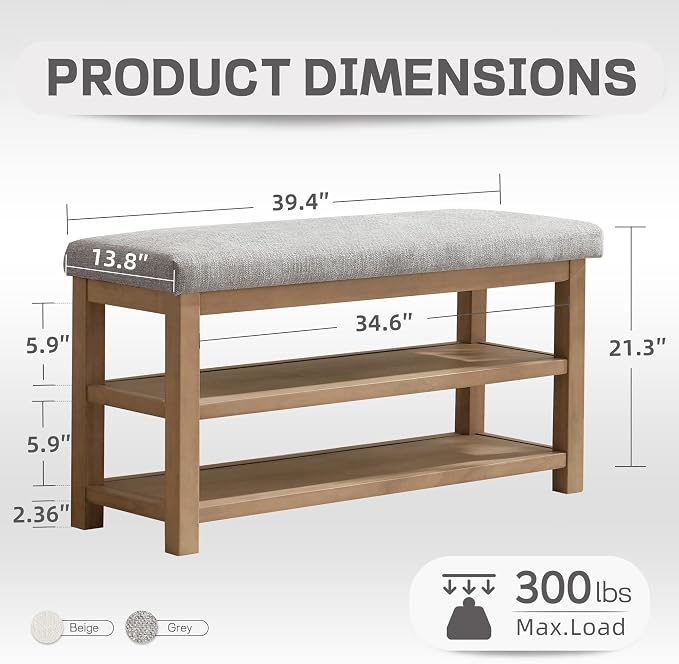 Zihanhome 2 Tier Shoe Rack Bench - Image 2