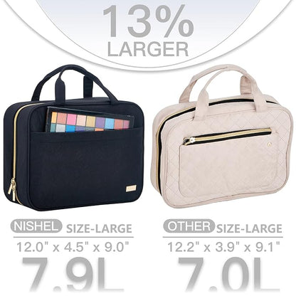 NISHEL Travel Toiletry Bag for women, Portable Hanging Organizer for Full-Sized - Image 3