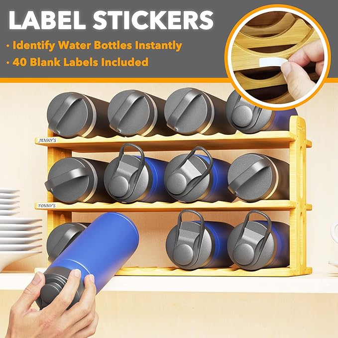 SpaceAid Bamboo Water Bottle Organizer - Image 4