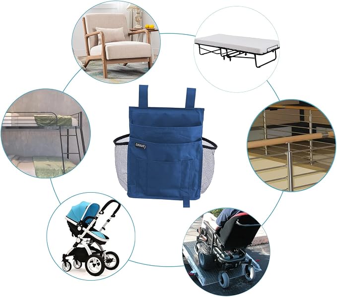 LEISUIT Hanging Storage Bag Bedside Organizer, Bunk Bed Organizer, 7 Pockets - Image 7