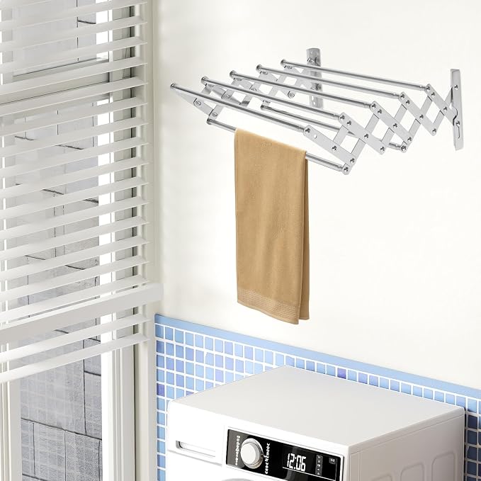 Wall Mounted Laundry Drying Rack, Retractable Clothes Drying Rack - Image 7