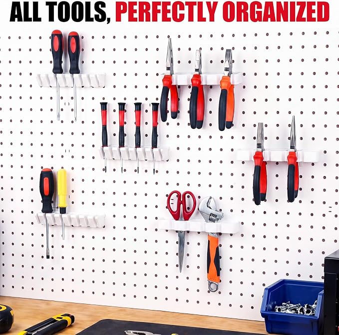 Junkin 6 Pcs Pegboard Screwdriver Holder and Pliers Organizer Set, Pegboard - Image 7