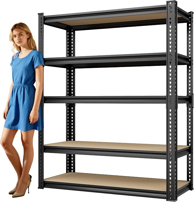 2025LBS Storage Shelves Heavy Duty 5 Tier Garage Storage Shelves, Adjustable - Image 8