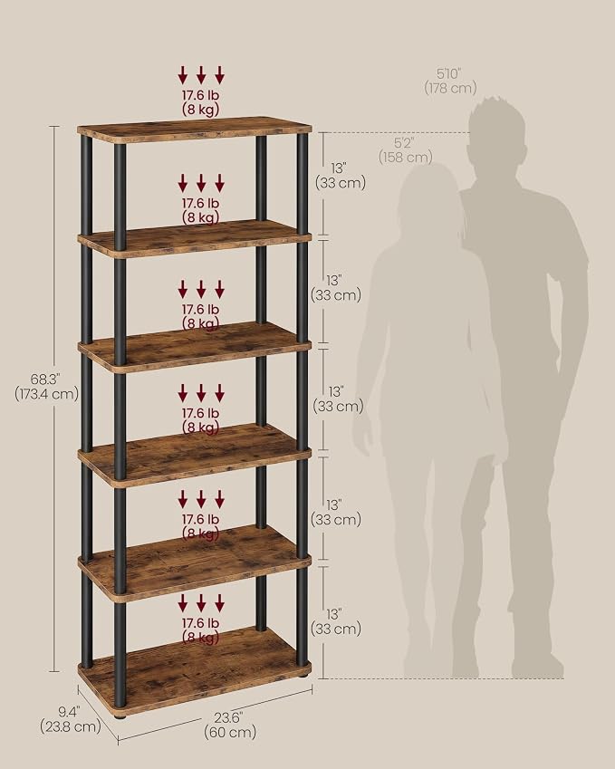 VASAGLE Superfast Toolless Assembly, 6-Tier Shelf - Image 2