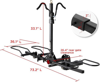 Young 200 lbs. Capacity Hitch Mounted 2-Bike Rack - Image 7