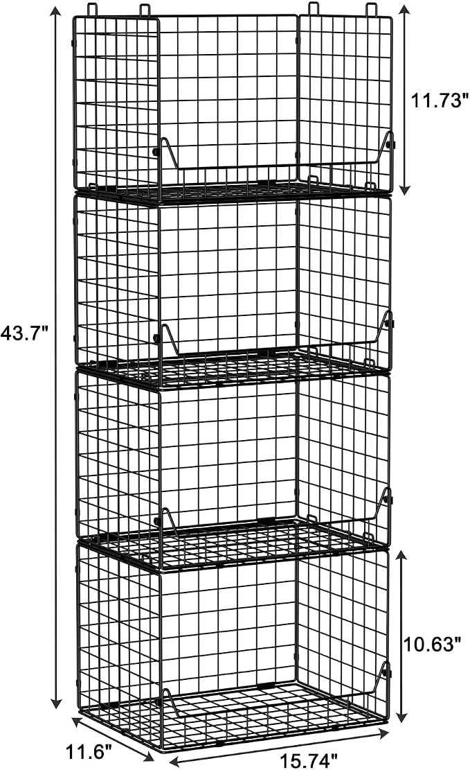 4-Tier Extra Height Stackable Closet Organizer – Foldable Storage Bins - Image 3