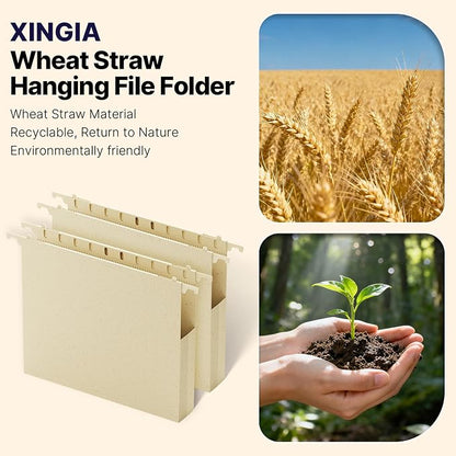 Wheat Straw Plastic Hanging File Folder Letter Size, Heavy Duty 1" Expanding - Image 6