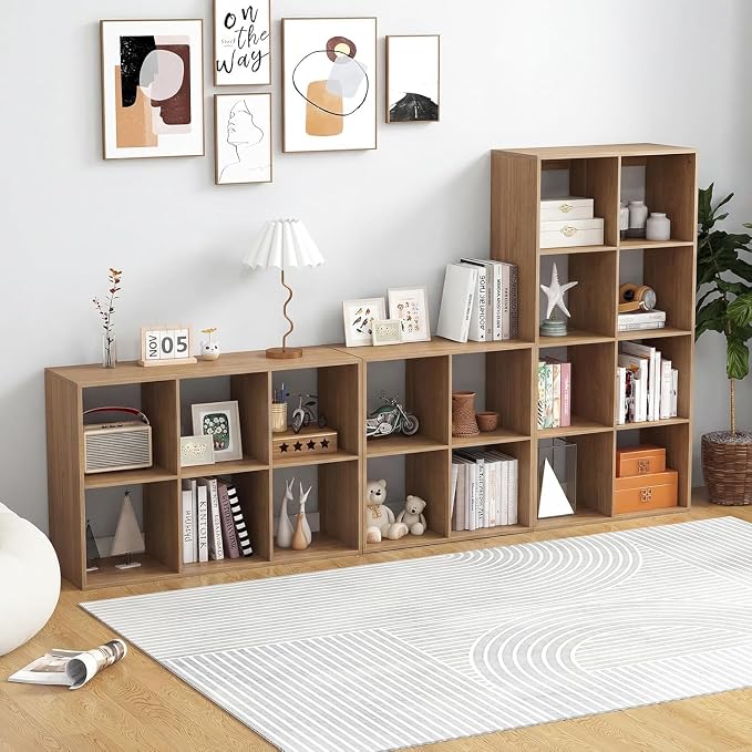POWERSTONE 6 Cube Storage Organizer Set of 2, 3 Tier Cubby Bookshelf - Image 9