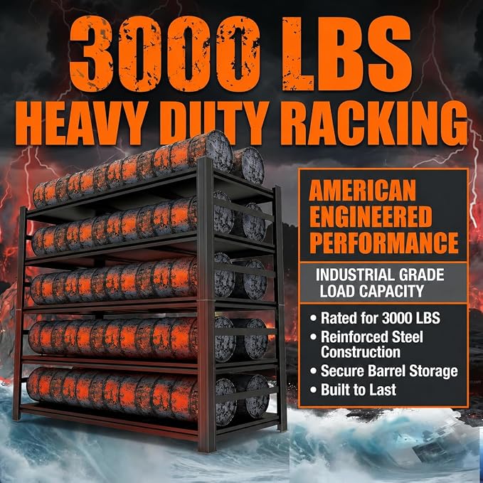 Upgrade 72" H Garage Shelving Unit, 3000LBS Heavy Duty 5-Tier Metal Storage - Image 4