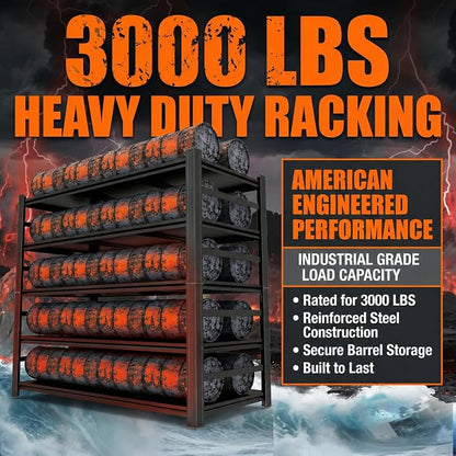 Upgrade 72" H Garage Shelving Unit, 3000LBS Heavy Duty 5-Tier Metal Storage - Image 4