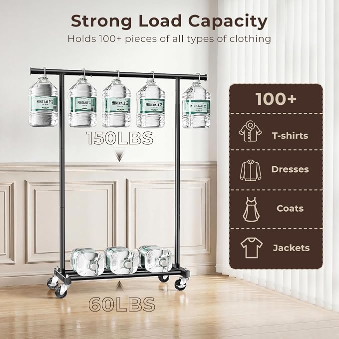 Clothing Rack for Hanging Clothes, Metal Garment Hanger Rack - Image 2