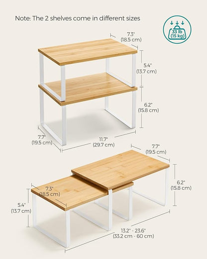 SONGMICS Cabinet Organizer Shelf, Kitchen Storage, Spice Rack, Expandable - Image 3