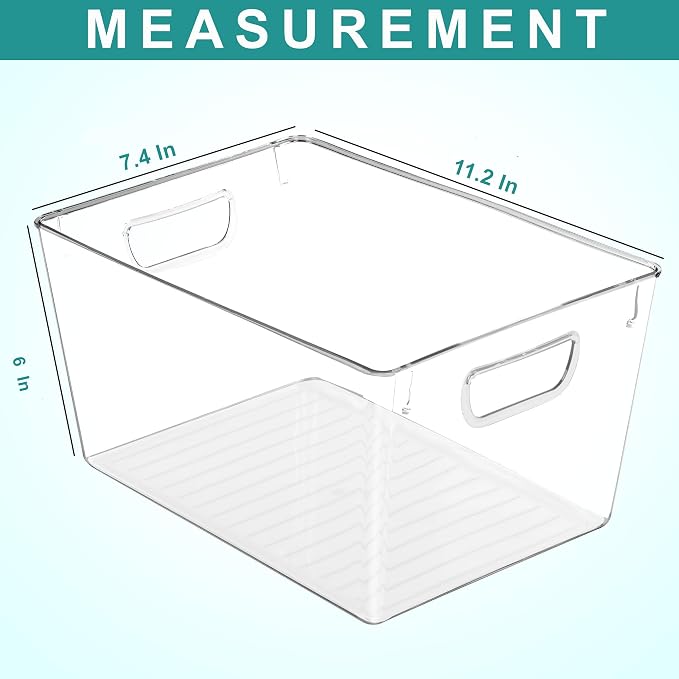 Utopia Kitchen Clear Pantry Organizers and Storage Bins 6 Pack, Large Clear - Image 2