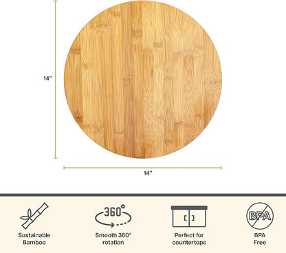 TB Home 14 Inch Bamboo Lazy Susan Turntable Organizer - Image 6