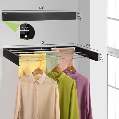 Wall Mounted Laundry Drying Rack, Retractable Clothes Drying Rack - Image 3