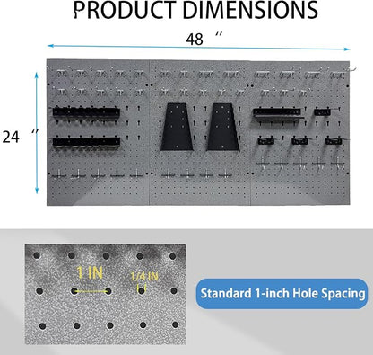 JZD 115 PCS Metal Pegboard Wall Organizer 3 Packs Metal Pegboard Kit 66x24 Inch - Image 3