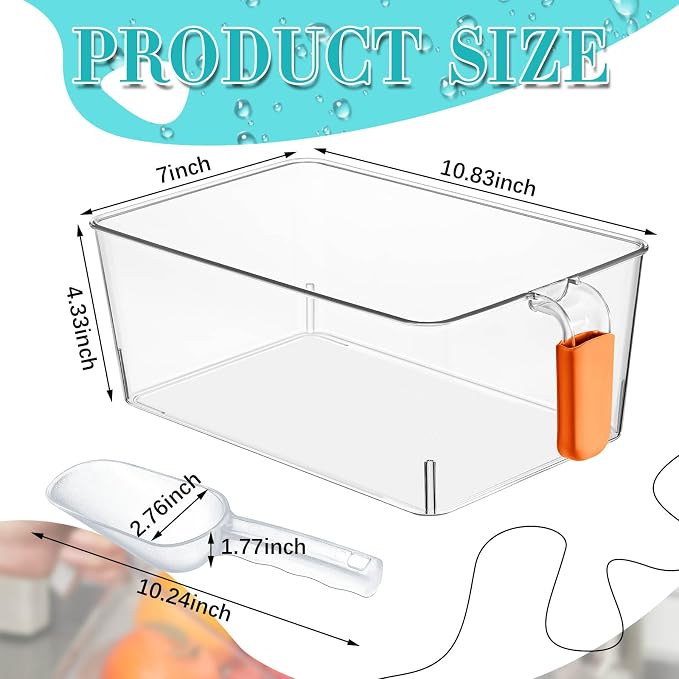 Havawish Ice Storage Bin and Flexible Scoop Set Plastic Freezer Bin - Image 2