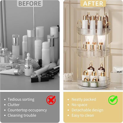 360° Rotating Makeup Organizer for Vanity - Image 4