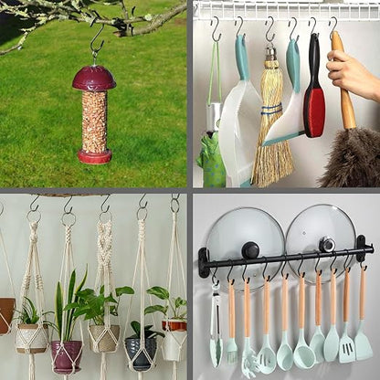 Heavy Duty Metal S-Hooks for Hanging, 3 Inch 10 Pack Vinyl Coated S Hooks for - Image 4