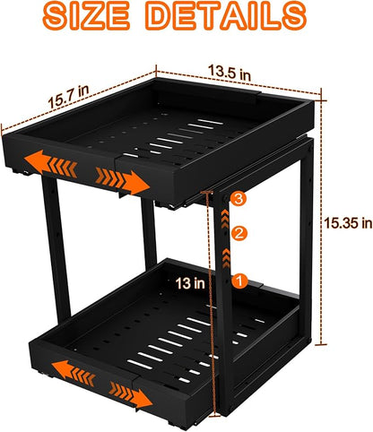 Golener 2-Tier Expandable Pull Out Cabinet Organizer - Image 4