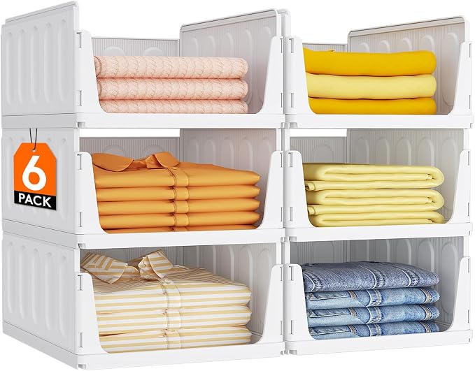 Lifewit 6 Pack Stackable Closet Organizers by Lifewit