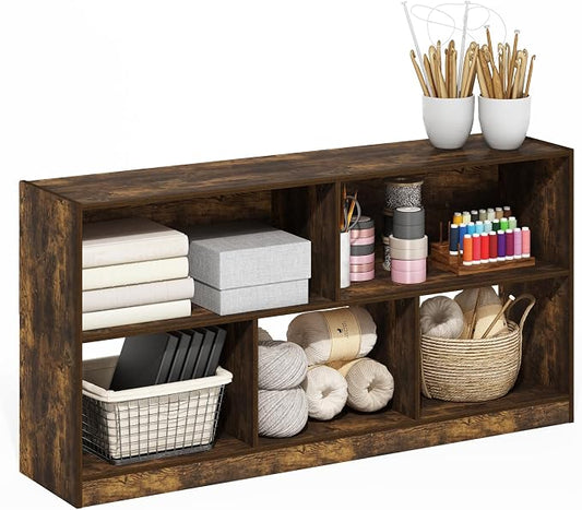 Furinno DALY Book Shelf, 5-Cube Bookshelf, Horizontal Cube Storage Organizer by Furinno-FitsYourSpaceFitsYourBudget