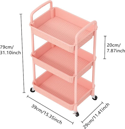 MOYIPIN 3-Tier Plastic Rolling Utility Cart - Image 2