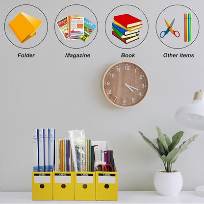 Limitliho 2 Pack Yellow Cardboard Magazine Holder - Image 3