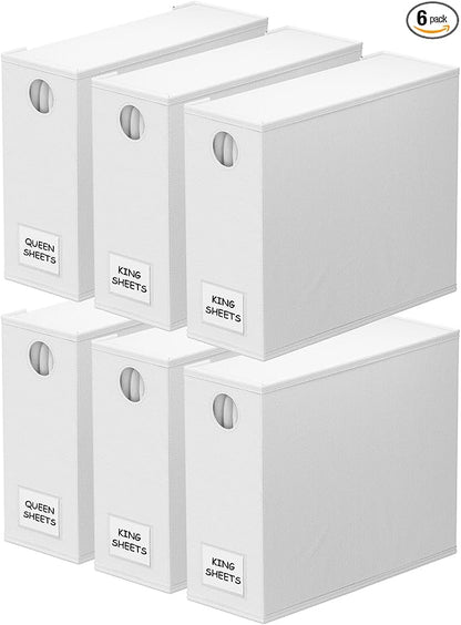 SpaceAid 6 Pack Bed Sheet Organizers and Storage, Foldable Sheet Organizer by SpaceAid