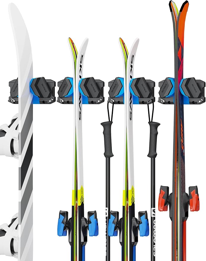 Ski & Snowboard Wall Rack, Ski Wall Mount & Ski Rack Wall Mount by SkifavsSkiWallMount