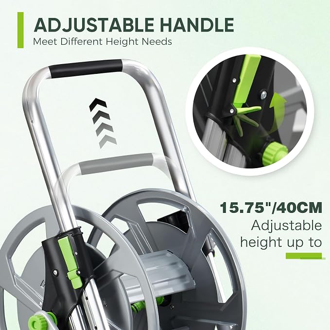 Garden Hose Reel Cart, Holds 75-150 Feet of 5/8-Inch Hose, Portable Hose Reel - Image 3