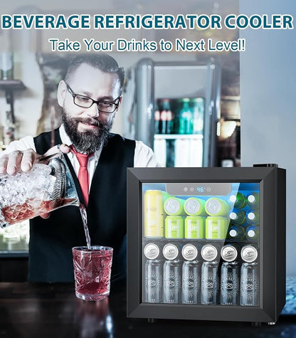 50 Cans Beverage Refrigerator Cooler, 1.3 Cu.ft Mini Fridge Countertop Drink - Image 2