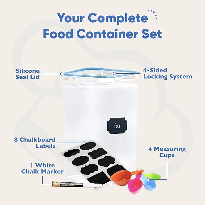 Chef's Path Extra Large Airtight Flour and Sugar Storage Containers - Image 2