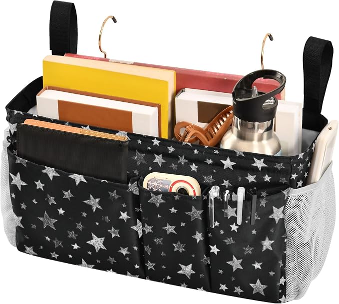 Sparkly Silver Stars Bedside Caddy - Image 3