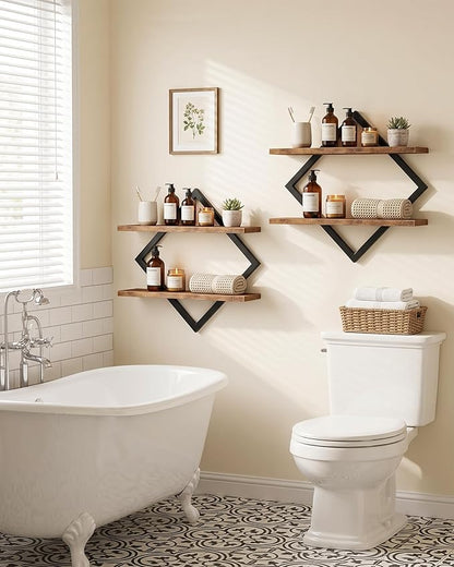 CHOEZON Floating Shelves, 2-Tier Hanging Shelves, Wall Shelf Set of 2, Wall - Image 7