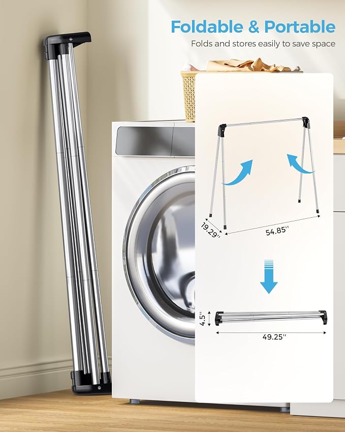 APEXCHASER Clothes Drying Rack Foldable, Stainless Steel Laundry Drying Rack - Image 5