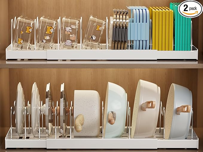2 Pack Pots and Pans Organizer Under Cabinet by MUSTORN