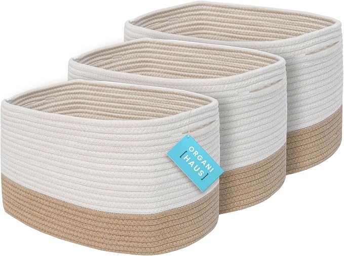 OrganiHaus Set of 3 Woven Storage Baskets by OrganiHaus