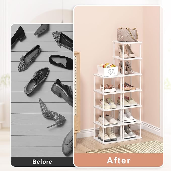 Bamboo Free Standing Shoe Rack Shelf Multi Tier Tall Wooden Stackable Shoes - Image 3