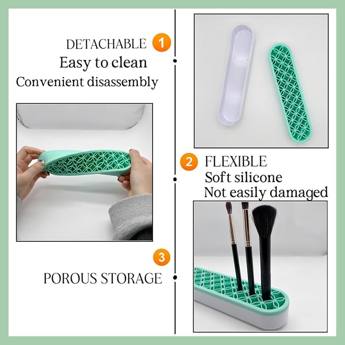 TANG SONG 1 PC Silicone Make up Brush Holder Cosmetic Storage Box Desktop - Image 3