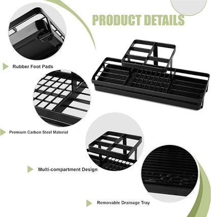 Toothbrush Holders Toothpaste Organizer Bathroom Accessories, Matte Black | - Image 4