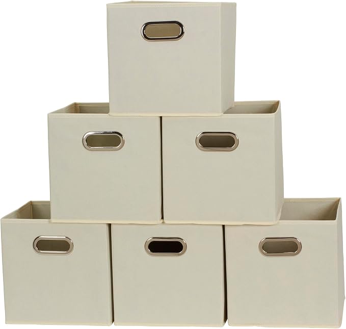 Household Essentials 82-1 Foldable Fabric Storage Bins |Set of 6 Cubby Cubes by HouseholdEssentials