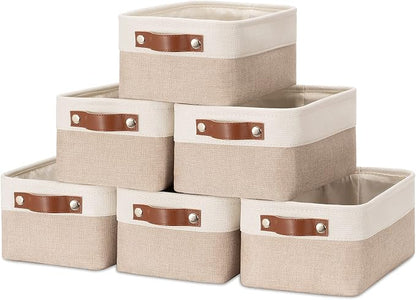HNZIGE Small Fabric Baskets for Organizing Collapsible Storage Baskets for by HNZIGE