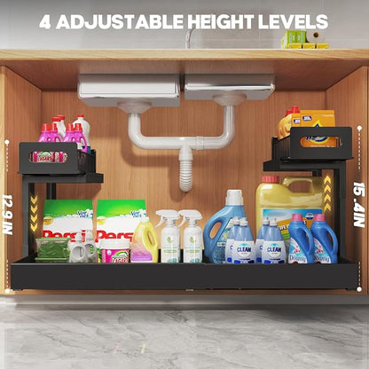 1 Pack-19"-32"W Expandable Under Sink Organizer - Image 8