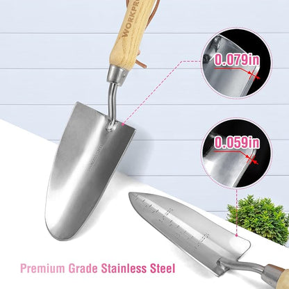 WORKPRO 8-Piece Pink Garden Tool Set, Stainless Steel Gardening Tools - Image 8