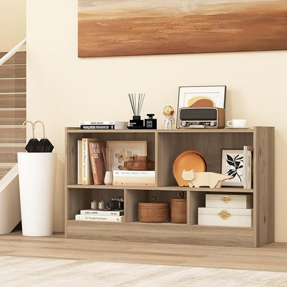 Giantex 5-Cube Bookcase, Freestanding 3-Tier Bookshelf - Image 2