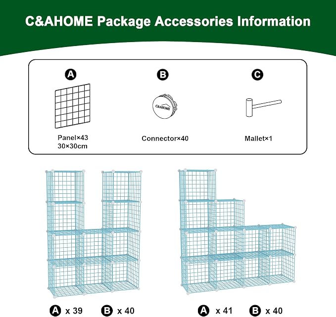 C&AHOME Wire Cube Storage, 12 - Image 7