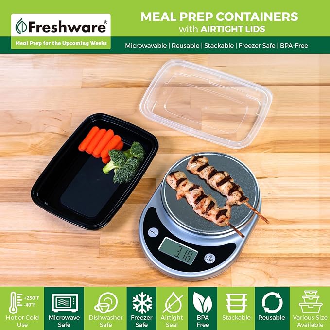 Freshware Meal Prep Containers 1 Compartment - Image 2