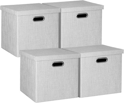 Posprica Storage Bins with Lids, 13×13×13 Foldable Storage Cube Baskets Boxes by Posprica