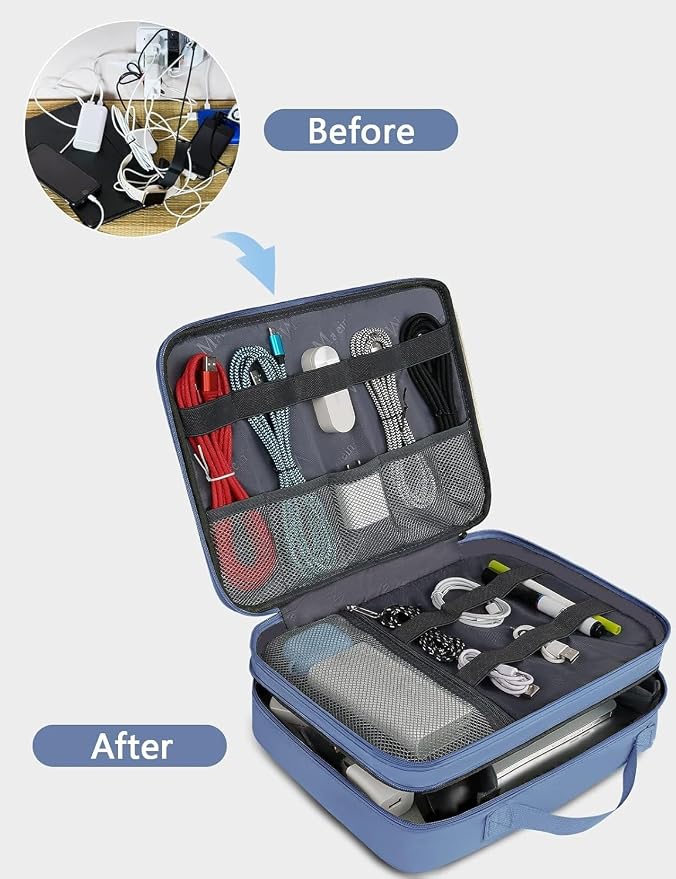 MATEIN USB Cable Organizer Bag, Water Resistant Large Travel Tech Organizer | - Image 3
